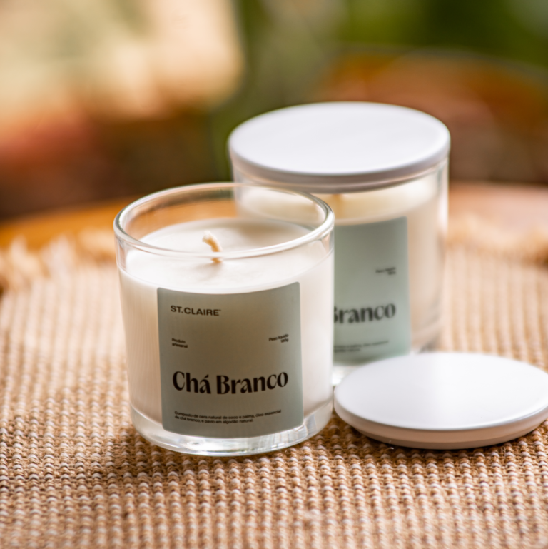 Vela Aromática 180g - Chá Branco