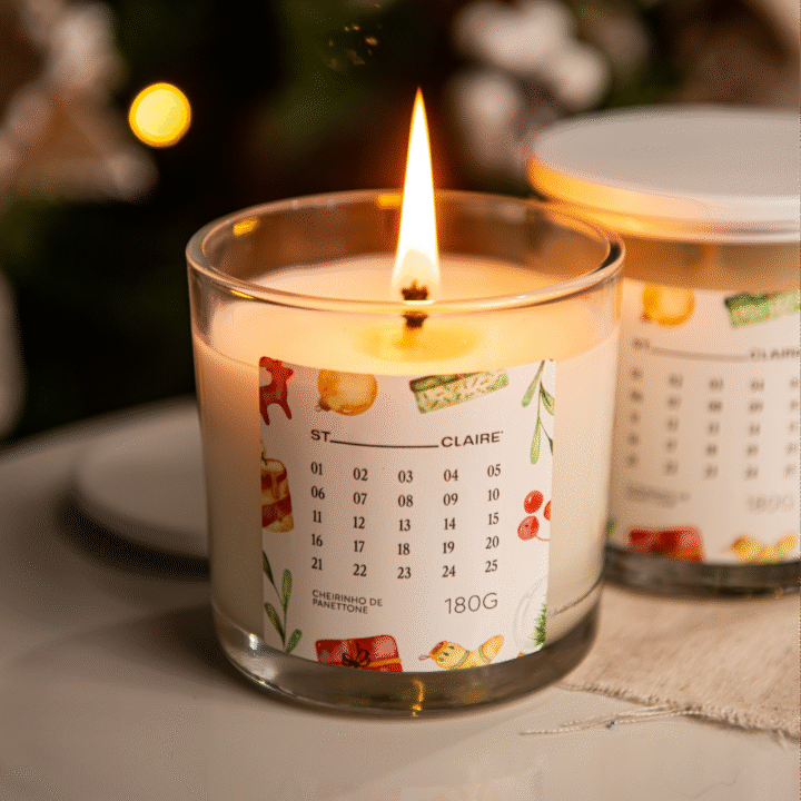 Vela Aromática 180g – Panettone com Calendário do Advento